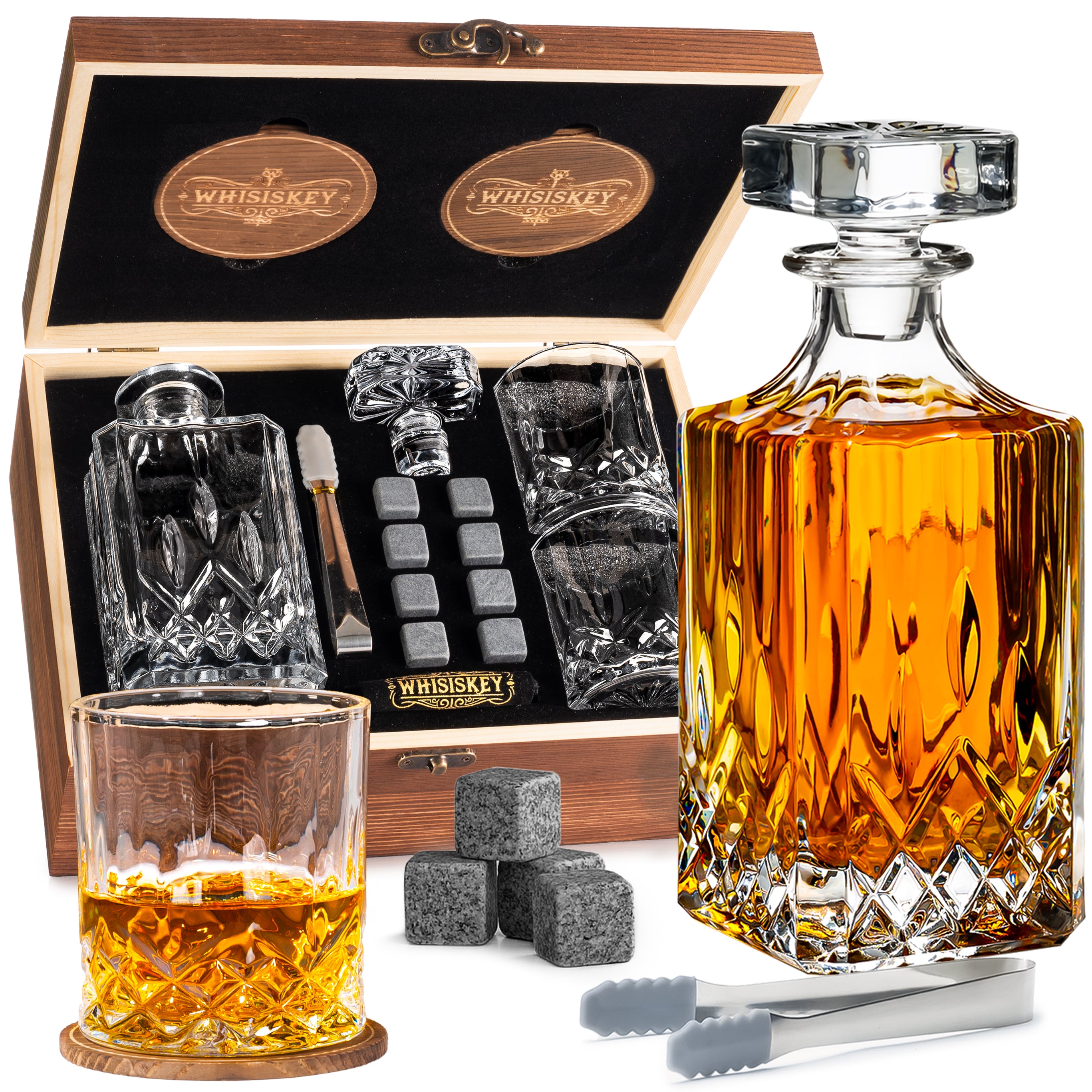 The Wooden Classic - Whiskey Decanter Set
