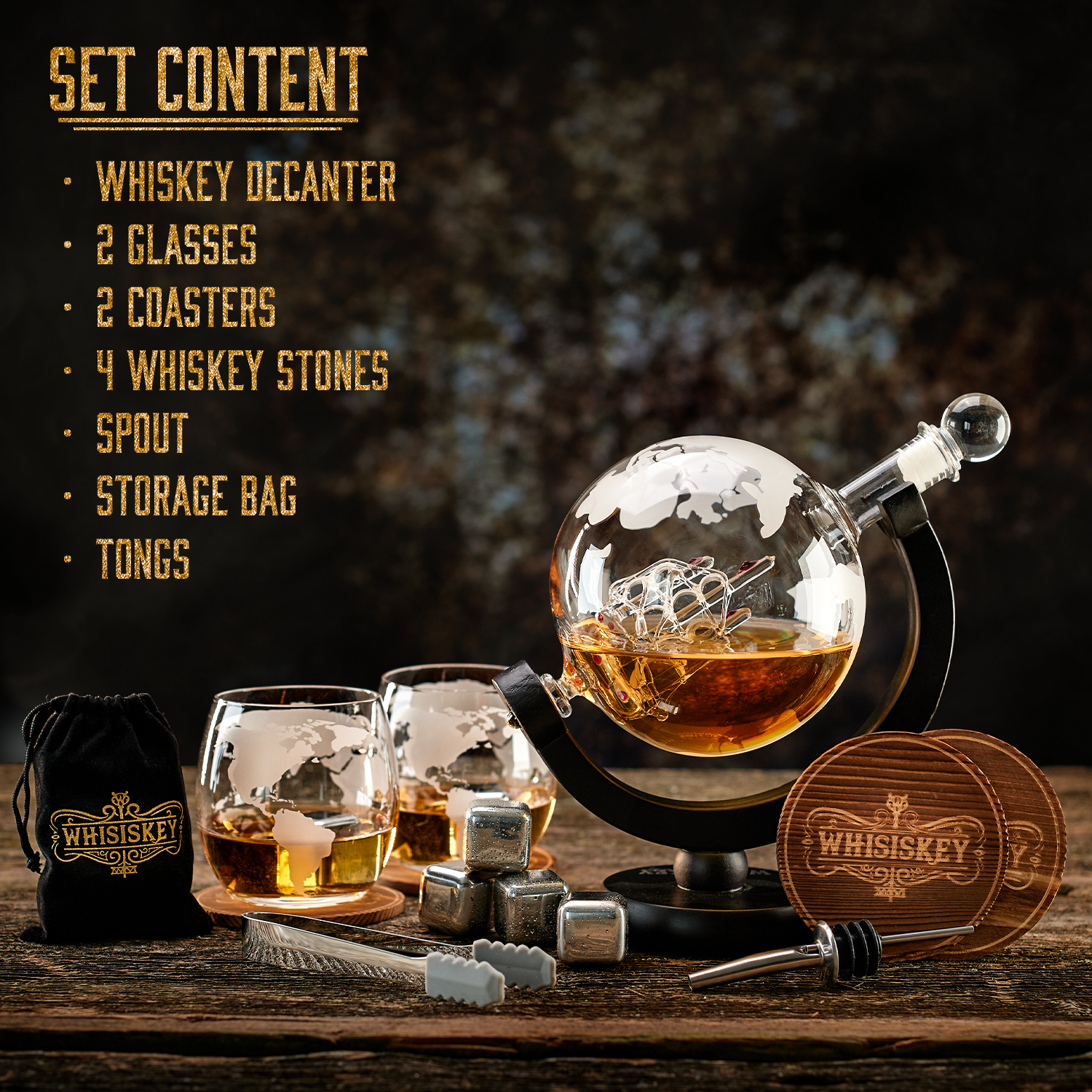 The Explorer - Whiskey Decanter Set | Whisiskey