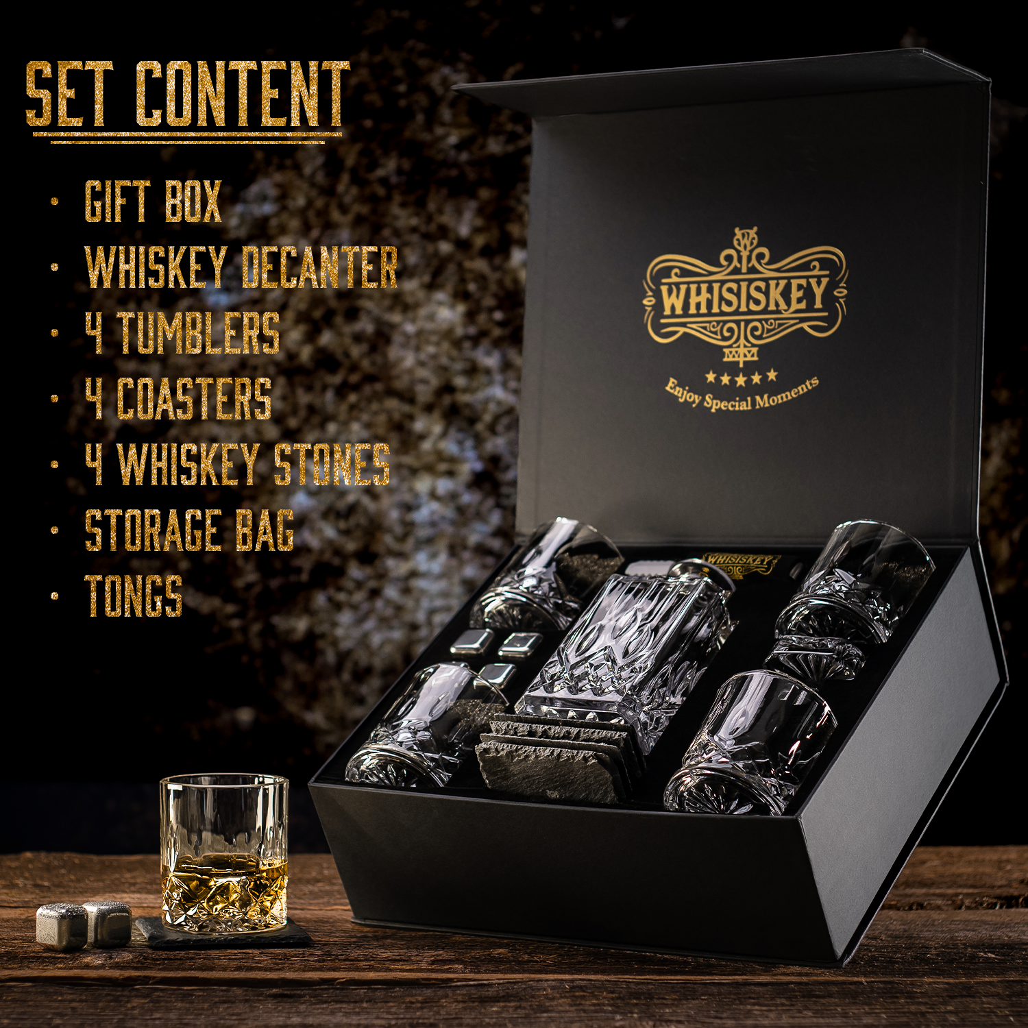 The Quattro Classico - Whiskey Decanter Set | Whisiskey