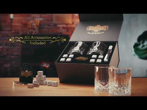 The Double Deluxe Granite - Whiskey Accessory Set